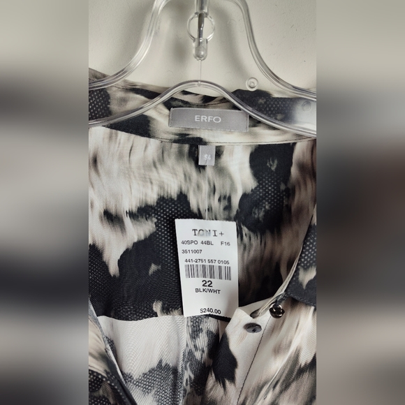 NWT Erfo tunic shirt abstract print blouse top trendy 22 Plus size new cupro - Picture 2 of 16